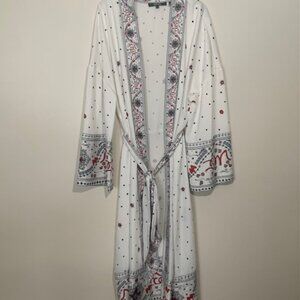 Badgley Mischka Luxury Designer Old Money Long Robe Resort Wear Caftan - Size L